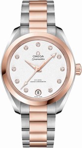 Omega Seamaster Aqua Terra 150M Co-Axial Master Chronometer Diamond 18k Rose Gold and Stainless Steel Watch# 220.20.34.20.52.001 (Women Watch)