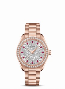 Omega Seamaster Aqua Terra 150M Co-Axial Master Chronometer Diamonds 18k Sendna Gold Bracelet Watch# 220.55.34.20.99.001 (Women Watch)