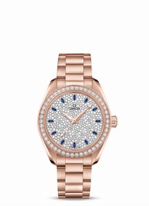 Omega Seamaster Aqua Terra 150M Diamonds 18k Sedna Gold Bracelet Watch# 220.55.34.20.99.002 (Women Watch)