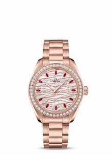 Omega Seamaster Aqua Terra 150M Co-Axial Master Chronometer Diamond 18k Sedna Gold Bracelet Watch# 220.55.34.20.99.004 (Women Watch)