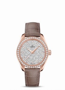 Omega Seamaster Aqua Terra 150M Co-Axial Master Chronometer Diamond Leather Watch# 220.58.34.20.99.003 (Women Watch)