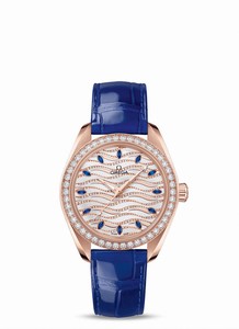 Omega Seamaster Aqua Terra 150M Co-Axial Master Chronometer Diamond Blue Leather Watch# 220.58.34.20.99.005 (Women Watch)