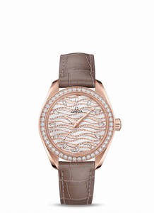 Omega Seamaster Aqua Terra 150M Co-Axial Master Chronometer Diamond Leather Watch# 220.58.34.20.99.006 (Women Watch)