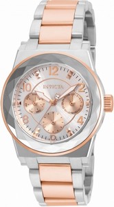 Invicta Quartz Multifunction Dial Two Tone Stainless Steel Watch #22109 (Women Watch)