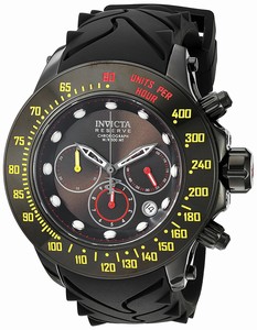 Invicta Reserve Black Dial Chronograph Date Black Silicone Watch # 22141 (Men Watch)