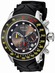 Invicta Reserve Quartz Chronograph Date Black Silicone Watch # 22142 (Men Watch)