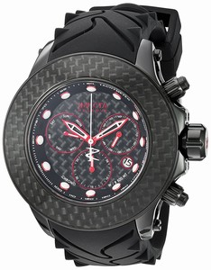Invicta Reserve Quartz Chronograph Day Date Black Silicone Watch # 22143 (Men Watch)