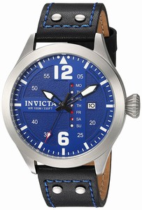 Invicta I Force Quartz Analog Day Date Black Leather Watch # 22183 (Men Watch)