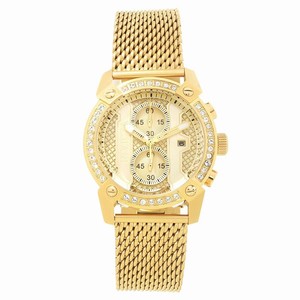 Invicta Gold Dial Fixed Yellow Gold-plated Set With Zirconia Crystal Band Watch #22190 (Men Watch)