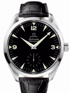 Omega 49.2mm Automatic Chronometer Railmaster XXL Black Dial White Gold Case With Black Leather Strap Watch #221.53.49.10.01.002 (Men Watch)