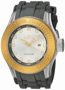 Invicta Pro Diver Quartz Analog Date Grey Silicone Watch # 22241 (Men Watch)