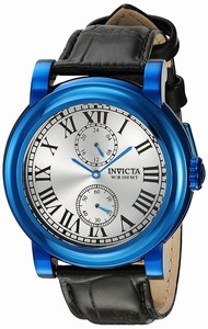 Invicta Silver Dial Leather Watch #22258 (Men Watch)