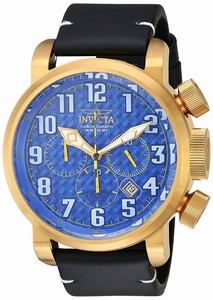 Invicta Aviator Quartz Chronograph Date Black Leather Watch # 22264 (Men Watch)