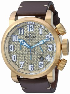 Invicta Aviator Quartz Chronograph Date Brown Leather Watch # 22265 (Men Watch)