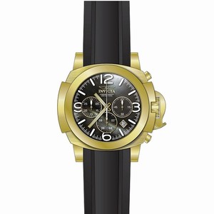 Invicta Coalition Forces Quartz Chronograph Date Black Silicone Watch # 22277 (Men Watch)