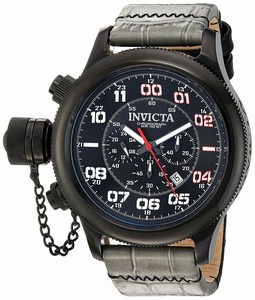 Invicta Russian Diver Quartz Chronograph Date Grey Leather Watch # 22289 (Men Watch)