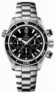 Omega 37.5 Automatic Chronometer Planet Ocean Chrono Black Dial Stainless Steel Case With Stainless Steel Bracelet Watch #222.30.38.50.01.001 (Women Watch)