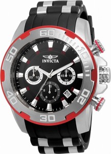 Invicta Pro Diver Quartz Chronograph Date Black Rubber Watch# 22307 (Men Watch)