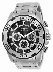 Invicta Black Dial Stainless Steel Band Watch #22318 (Men Watch)