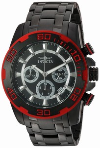 Invicta Black Dial Stainless Steel Band Watch #22323 (Men Watch)