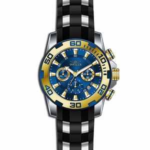 Invicta Blue Dial Gold-plated With A Blue Rim Band Watch #22339 (Men Watch)