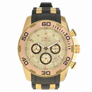 Invicta Gold Dial Rose Gold-plated With A Gold-plated Rim Band Watch #22342 (Men Watch)