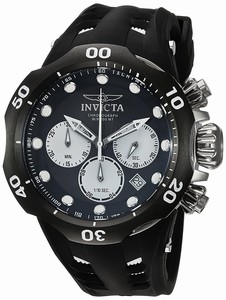 Invicta Venom Quartz Chronograph Date Black Silicone Watch # 22351 (Men Watch)