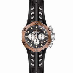 Invicta Black Dial Uni-directional Rotating Rose Gold-plated Band Watch #22353 (Men Watch)