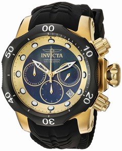 Invicta Venom Quartz Chronograph Date Black Silicone Watch # 22359 (Men Watch)