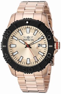 Invicta Rose Gold Dial Stainless Steel Band Watch #22409 (Men Watch)