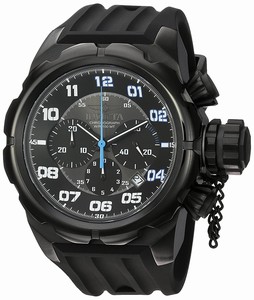 Invicta Russian Diver Quartz Chronograph Date Black Silicone Watch # 22420 (Men Watch)
