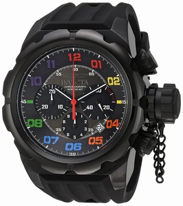 Invicta Russian Diver Quartz Chronograph Date Black Silicone Watch # 22421 (Men Watch)