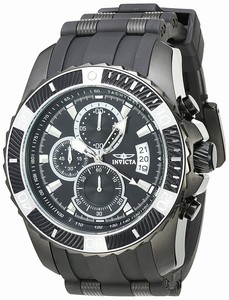 Invicta Pro Diver Quartz Chronograph Date Black Polyurethane Watch # 22433 (Men Watch)