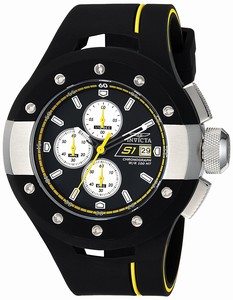Invicta S1 Rally Quartz Black Dial Chronograph Date Black Silicone Watch # 22435 (Men Watch)