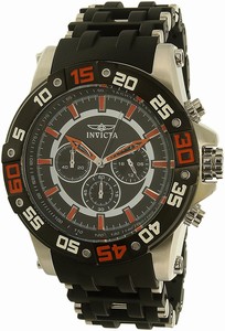 Invicta Black Dial Uni-directional Rotating Black Band Watch #22475 (Men Watch)