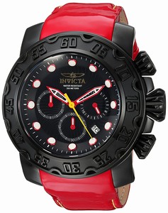 Invicta Lupah Quartz Chronograph Date Red Leather Watch # 22490 (Men Watch)