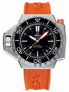 Omega 55 X 48MM Automatic Chronometer Ploprof 1200M Black Dial Stainless Steel Case With Orange Rubber Strap Watch #224.32.55.21.01.002 (Men Watch)