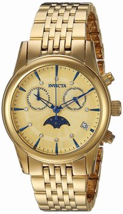 Invicta Gold Dial Stainless Steel Band Watch #22502 (Women Watch)