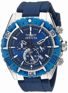 Invicta Aviator Quartz Chronograph Date Blue Silicone Watch # 22522 (Men Watch)