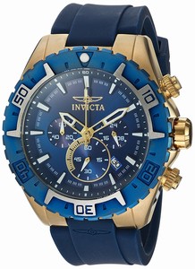 Invicta Aviator Blue Dial Chronograph Date Blue Silicone Watch # 22525 (Men Watch)