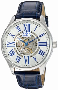 Invicta Vintage Automatic Skeleton Dial Blue Leather Watch # 22567 (Men Watch)