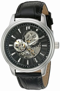 Invicta Vintage Automatic Skeleton Dial Black Leather Watch # 22577 (Men Watch)