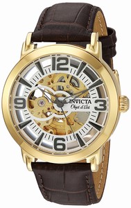 Invicta Object D Art Automatic Brown Leather Watch # 22608 (Men Watch)