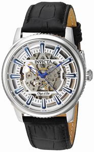 Invicta Object D Art Automatic Skeleton Dial Black Leather Watch # 22610 (Men Watch)