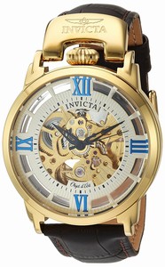 Invicta Object D Art Automatic Skeleton Dial Brown Leather Watch # 22614 (Men Watch)