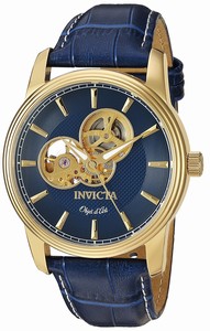 Invicta Object D Art Automatic Blue Leather Watch # 22617 (Men Watch)