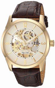 Invicta Skeleton Dial Leather Watch #22636 (Men Watch)