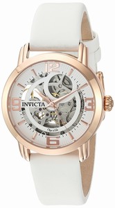 Invicta Object D Art Automatic Skeleton Dial White Satin Watch # 22655 (Women Watch)