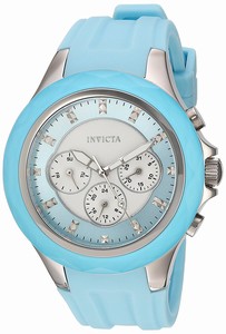 Invicta Angel Quartz Analog Day Date Light Blue Silicone Watch # 22675 (Women Watch)
