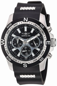 Invicta I Force Quartz Chronograph Date Black Silicone Watch # 22679 (Men Watch)